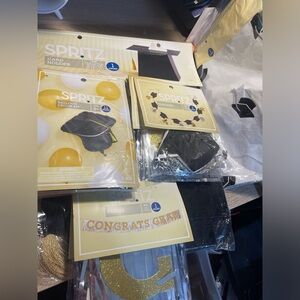 Black, Gold And Silver Graduation Decoration Bundle: See Description For Details